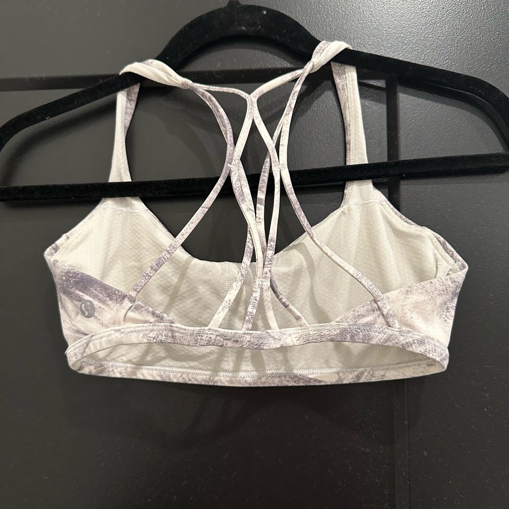 White and Grey Pattern Lululemon Sports Bra